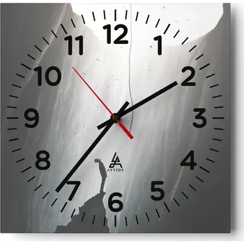 Hodiny Nástěnné hodiny do obýváku 40x40 Jeskyně Tiché hodiny na skle Bez hlučný chod