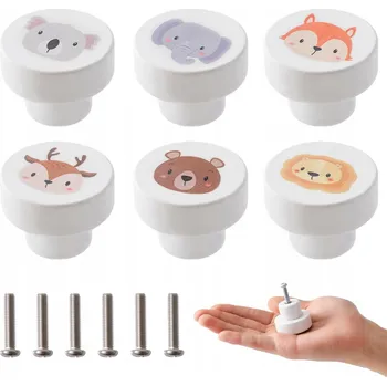 Nábytkové kování 6× NÁBYTKOVÁ ÚCHYTKA KULATÁ DŘEVĚNÁ ÚCHYTKA MASIVNÍ DŘEVO