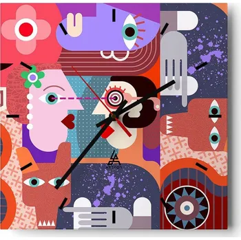 Hodiny Velké nástěnné hodiny 40x40 Abstrakce Skleněné tiché hodiny