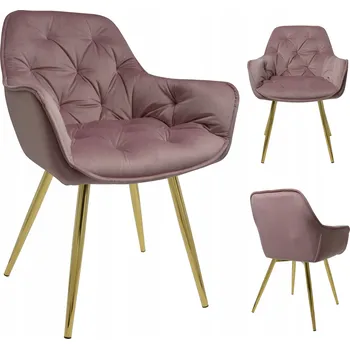 Židle Dankor Design, růžový velur, 1 ks