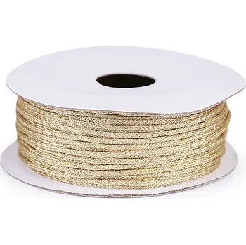 Lurexová šňůrka / provázek Ø1 mm Varianta: 3 zlatá, Balení: 1 ks