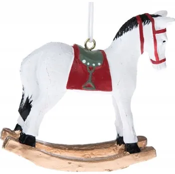 Vánoční ozdoba Závěsná ozdoba na stromeček houpací kůň vánoční stromeček 8cm DÁREK