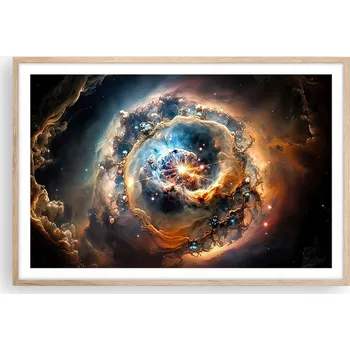 Obraz Obraz plakát v rámu světlý dub do obýváku 91x61 vesmír foto na zeď