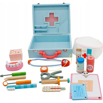 Dřevěná hračka Lékařská sada lékárnička Meteor dřevěná 3+