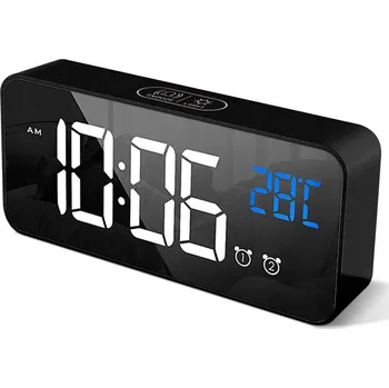 Budík LED DIGITÁLNÍ HODINY BUDÍK TEPLOMĚR PODSVÍCENÍ