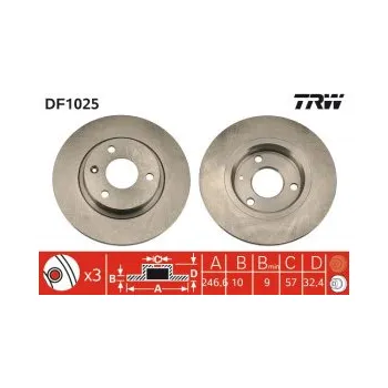 Brzdový kotouč TRW DF1025 Brzdový kotouč