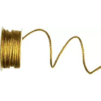 Stuha Provázek dekorační KORDEL COPPER měděný 3mm x 3m (6,-Kč/m) (provázek dekorační, atlasový, kroucený, měděný)