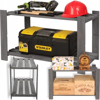 Dílenský regál Dřevěný skladový regál Wamar-Sosenka 50 x 80 x 38 cm, nosnost až 40 kg na polici