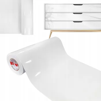 Tapeta Dýha Bílý Lesk Fólie Samolepicí na nábytek Dveře Pracovní deska DIY Šířka 52 cm