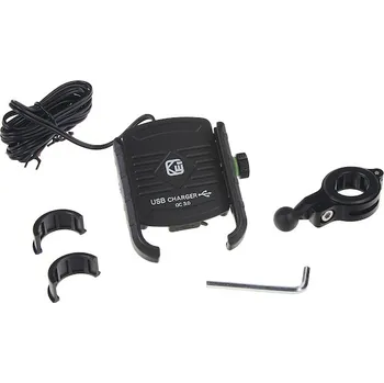 Auto elektroinstalace Univerzální držák pro telefony na kolo, motocykl s USB nabíječkou, R13USB