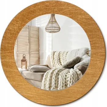 Zrcadlo Ozdobné zrcadlo s potiskem v moderním stylu Vintage loft, průměr 50 cm
