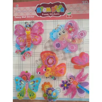 Samolepící dekorace Samolepky na zeď motýli, motýlci, květiny