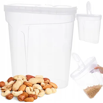 Dóza na potraviny PLASTOVÁ NÁDOBA 4L průhledný pro skladování sypkých potravin