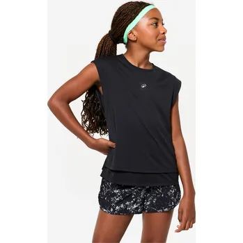 DECATHLON Dětské tričko 2 v 1 8 LET ČERNÁ