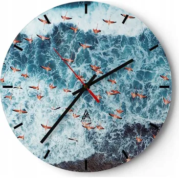 Hodiny Velké nástěnné hodiny 40x40 cm Ptáci Skleněné hodiny Kulatý Tiché