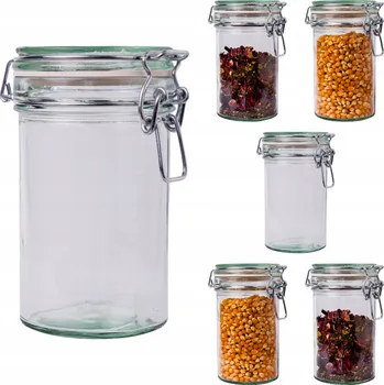 Sklenice 500 ml skleněná zavařovací sklenice hermetická s víčkem Kuchyňská nádoba 0,5 l 6 kusů