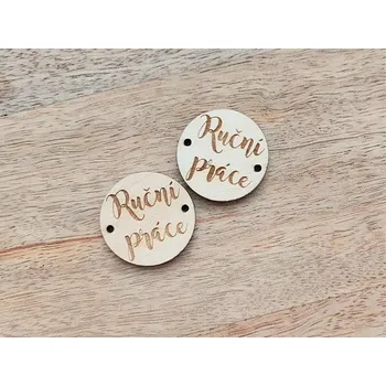 Dřevěný štítek 30 mm - RUČNÍ PRÁCE - kulatý