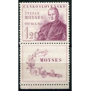 Poštovní známka Českosloveská pošta (1947) č. 460 ** KD - Československo - 150. výročí narození Š. Moysese