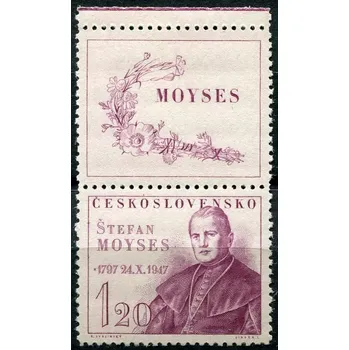 Poštovní známka Českosloveská pošta (1947) č. 460 ** KH - Československo - 150. výročí narození Š. Moysese