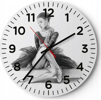 Hodiny Kuchyňské nástěnné hodiny 30x30 Baletka Moderní skleněné hodiny do obýváku Tiché