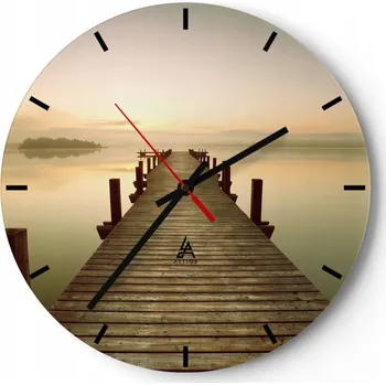Hodiny Nástěnné hodiny do kuchyně 30x30 Krajina Skleněné hodiny do obýváku Tiché