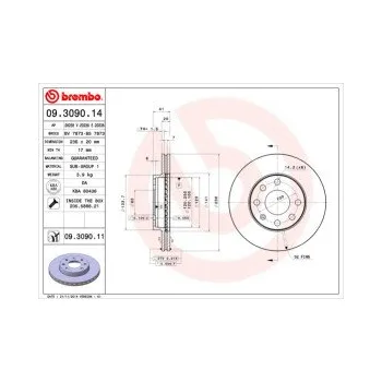 Brzdový kotouč BREMBO 09.3090.11 Brzdový kotouč Doprava Zdarma! Brembo UV-COATED Tři inovace v jednom UV ochrana lesklý kovový efekt a úcta k životnímu prostředí tři mimořádné funkce brzdových kotoučů Brembo UV-COATED Hlavní výhody technologie