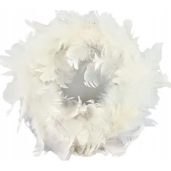 Věnec VĚNEC NA DVEŘE VĚNČEK Z PEŘÍ BÍLÝ PRŮMĚR 14CM