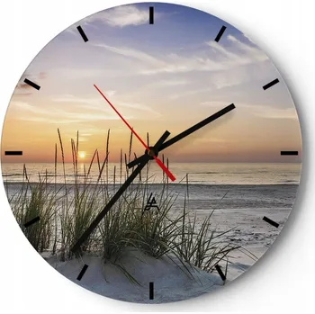 Hodiny Velké nástěnné hodiny 40x40 Krajina Skleněné hodiny Kulatý Tiché