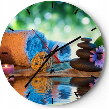 Hodiny Nástěnné hodiny do kuchyně 30x30 Spa Skleněné hodiny do obýváku Loft Tiché