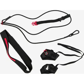 DECATHLON Plavecká posilovací guma na stacionární plavání ČERNÁ|ČERVENÁ