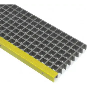 Rohožka Kompozitní GRP schodišťový stupeň FLOMA GrpGr - délka 80 cm, šířka 30,5 cm, výška 3,8 cm - 81812804