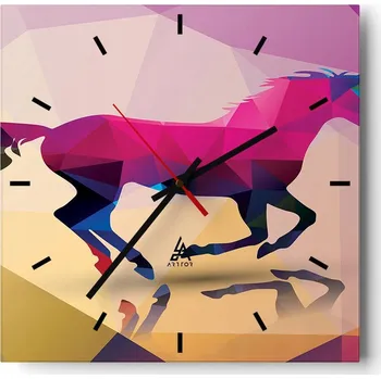 Hodiny Velké nástěnné hodiny 40x40 cm Zvířata Skleněné tiché hodiny