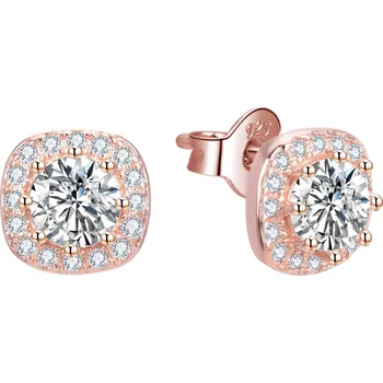 Šperk Beneto Elegantní bronzové náušnice se zirkony AGUP3347-ROSE + 2 měsíce na vrácení zboží