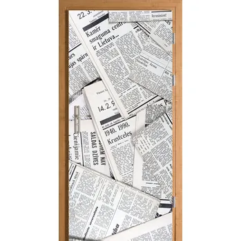 Fototapeta Samolepka na dveře samolepicí na noviny, recyklovaný materiál