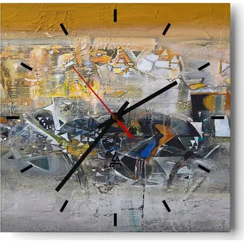 Hodiny Velké nástěnné hodiny 40x40 Abstrakce Skleněné tiché hodiny