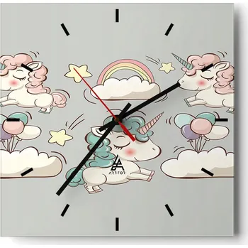 Hodiny Velké nástěnné hodiny 40x40 cm pro děti - Skleněné a tiché