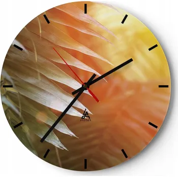 Hodiny Nástěnné hodiny do kuchyně 30x30 Botanika Skleněné hodiny do obýváku Loft Tiché