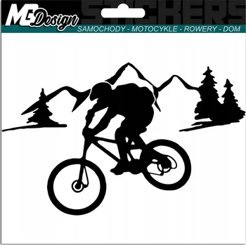Samolepicí dekorace na vozidlo NÁLEPKA na auto KOLO CYKLISTA HORY 10x15 cm