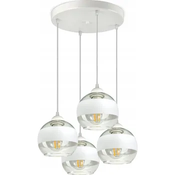 Závěsné stropní svítidlo lustr bílé skleněné koule White Belt EZ4 LED E27