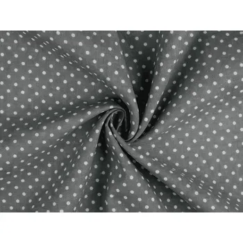 Bavlněná metráž / imitace lnu hrubší, puntík Varianta: 3 šedá neutrální, Balení: 1 m