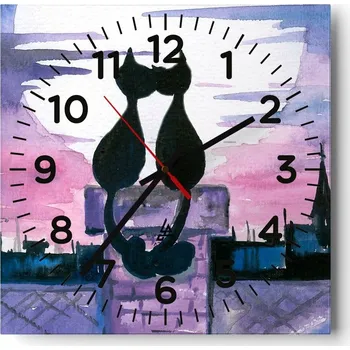 Hodiny Nástěnné hodiny do obýváku 40x40 Zvířata Bezhluczne Skleněné hodiny Tiché