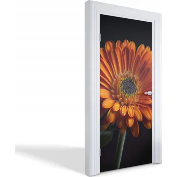 Fototapeta Dekorativní samolepka na dveře oživí vzhled – Oranžový květ 95x205 cm