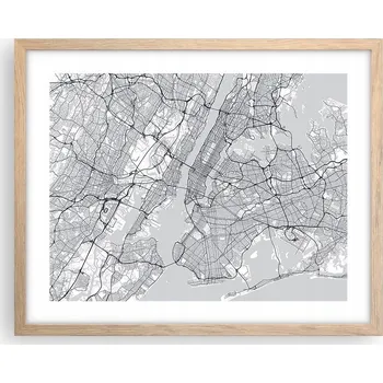Obraz Obraz plakát na zeď v rámu světlý dub 50x40 New York foto do obýváku