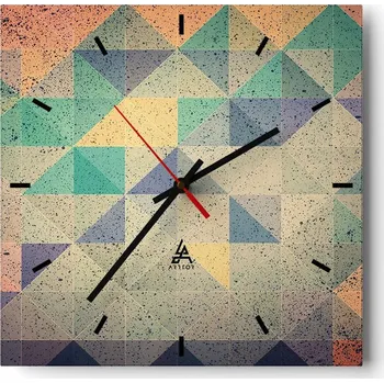 Hodiny Velké nástěnné hodiny 40x40 Abstrakce Skleněné tiché hodiny