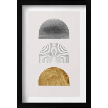 Obraz Obraz v černém rámu na zeď Boho abstraktní minimalistický 20x30 cm