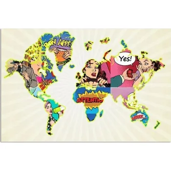 Obraz Obraz na plátně - Canvas, Mapa světa Pop-art 50x