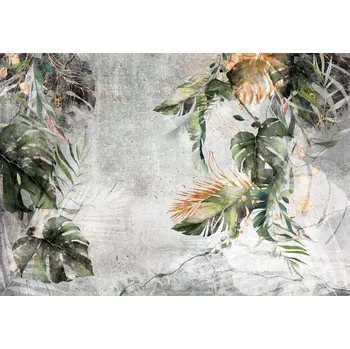 Fototapeta Fototapeta LISTY BETON Zlatá Monstera 368x254