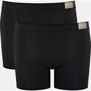 Boxerky Černé pánské boxerky GO Natural - 2 ks Sloggi, BLACK L i343_10214598-0004-L