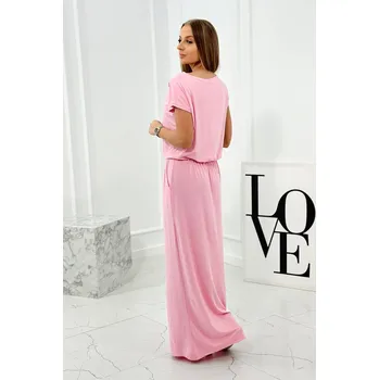 Dámské šaty Dámské dlouhé růžové šaty s kapsami K-Fashion, UNI i519_24952-U