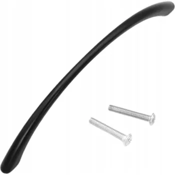 Nábytkové kování NÁBYTKOVÁ ÚCHYTKA ČERNÁ MATNÁ OBLOUKOVÁ RELINGOVÁ SLÁMKA 128 mm